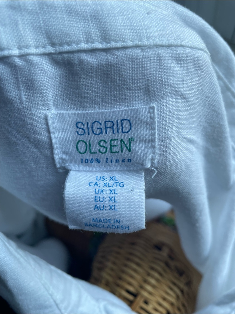 Sigrid Olsen White 100% Linen Relaxed Pullover Tunic Top Size XL - Picture 11 of 12